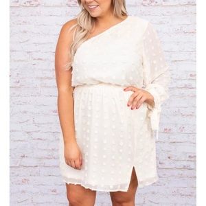 NWOT One Shoulder White/Cream dress